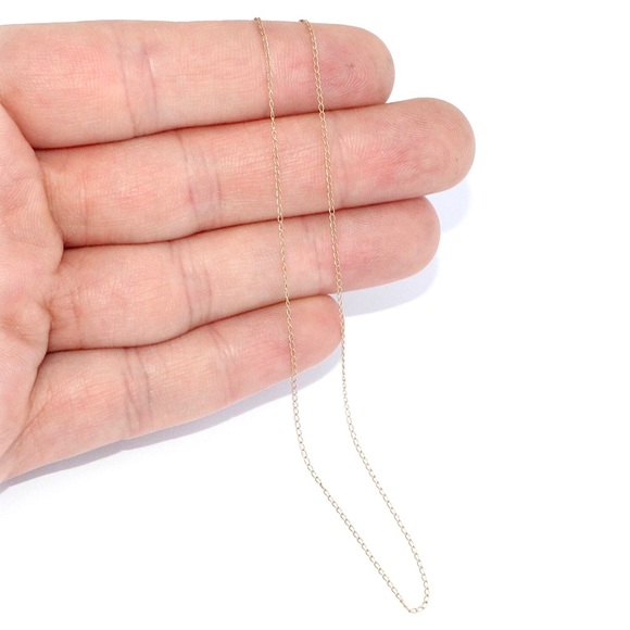 Vintage 14K Yellow Gold Necklace Chain Fine Delicate Cable Link 15” Length - Picture 2 of 4